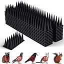 Bird Spikes, 40 Pack Pigeon Deterrent for Small Birds Raccoon Cats Defender for Outside to Keep Squirrel Away, Plastic Fence Spike for Railing and Roof-Black