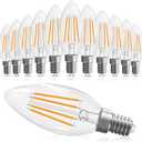 GvvooHome E12 Candelabra Bulb 40 watt Equivalent, E12 LED Bulb Dimmable Chandelier Light Bulbs, B10 Candle Light Bulbs 2700K Soft White, 90+CRI, 400LM, Cear Glass, 10 Pack