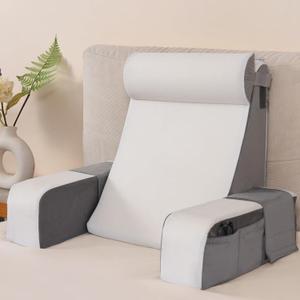 Vekkia Reading Pillow with Arms & Back Support – Bed Chair for Sitting Up in Bed or Floor, Tri-Density Foam Comfortable Backrest for Adults Reading/Gaming/Watching TV – Removable Cover & Side Pockets, 21 in(4'11" - 5'11") Vekkia Reading Pillow with Arms & Back Support – Bed Chair for Sitting Up in Bed or Floor, Tri-Density Foam Comfortable Backrest for Adults Reading/Gaming/Watching TV – Removable Cover & Side Pockets, 21 in(4'11" - 5'11")