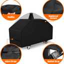 iCOVER 36 inch Griddle Cover for Blackstone, 600D Heavy Duty Waterproof Flat Top Grill Covers for 36" Grills 1554 1825 for Weber 36 Griddles with Support Pole