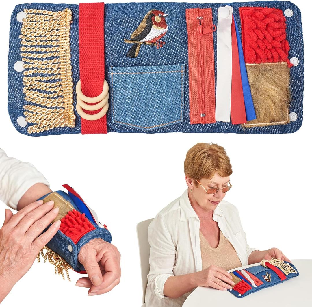 Fidget Wrist | Activities for Dementia | Dementia Products for Elderly | Anxiety Sleeve | Gifts and Activities for Seniors with Alzheimers or Dementia (Small, Blue)
