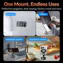 Compatible MagSafe Car Mount - GEATEE Vacuum Magnetic Phone Holder for Car, 360 Adjustable Foldable Car Dash Mount, Reinforced 110+LBS Suction Phone Mount for iPhone 17/16/15/14/13/12&Android, Carbon