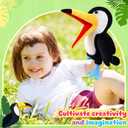 Animal Hand Puppets 11 Inch Bird Plush Toucan Owl Eagle Parrot Flamingo Peacock Puppet Toys Role-Play Puppets for Kids Storytelling Imaginative Pretend Play Teaching Preschool(Toucan)