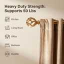 Metal Gold Curtain Rods 18 to 88 Inches, 1 Inch Modern Metal Drapery Rods, Adjustable Heavy Duty Brushed Nickel Curtain Pole, with Twisted Cage Finial(30"-88"Soft Golde)