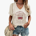 Women Rock Band T-Shirts Vintage Rock and Roll Country Music Shirt Funny Concert Outfit V-Neck Vacation Tops (XL)