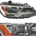 labwork Headlight Assembly Replacement for Jetta 2011-2018 Halogen Model Headlight Headlamp Right Set Passenger Side