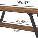 LVB Wood Bench, Industrial Storage Entryway Indoor Bench for Bedroom Hallway Living Room, Rustic Famhouse Wooden Metal Shoe Rack Accent Foyer Bench Seat for Entrance Sitting, Rustic Brown, 47 in Long, 47W x 14.17D x 18.11H Inch