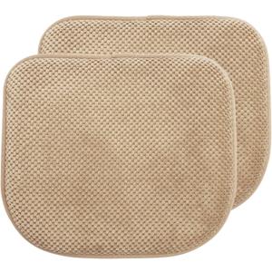 Khaki Foam Seat Cushions Kitchen Chairs Pads for Dining Chairs 2 Pack Non Slip Patio Seat Cushions Washable U Shaped Soft Thick Large Metal Wooden Chair Cushions,17" x 15"