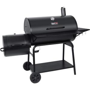 Royal Gourmet CC2036F Barrel Charcoal Grill with Offset Smoker, Outdoor BBQ Grill with 1200 Sq. In. Grilling Area for Large Event Gathering, Black
