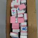 American Mahjong | 166 Premium 1.2-inch Ivory White Tiles | Complete Mahjong Game Set Pink