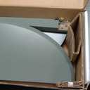 Homes: Inside + Out Payne Modern Half Moon Accent Console Table with Storage Shelf, Decorative Entryway Furniture for Living Room, Hallway, Entrance, Small Spaces, Sage Green