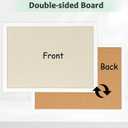 DOLLAR BOSS Cork Board Bulletin Board with Linen Double-Sided 36" x 24" Linen Corkboards for Walls Picture Display Vision Board for Office Home School Framed Picture Pin Board, 20 Pushpins 10 Clips