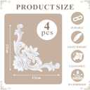 Corner Molding Ornament for Walls, French Style Decorative Accent with Floral Pattern, Rose Style Small, 4 Pieces