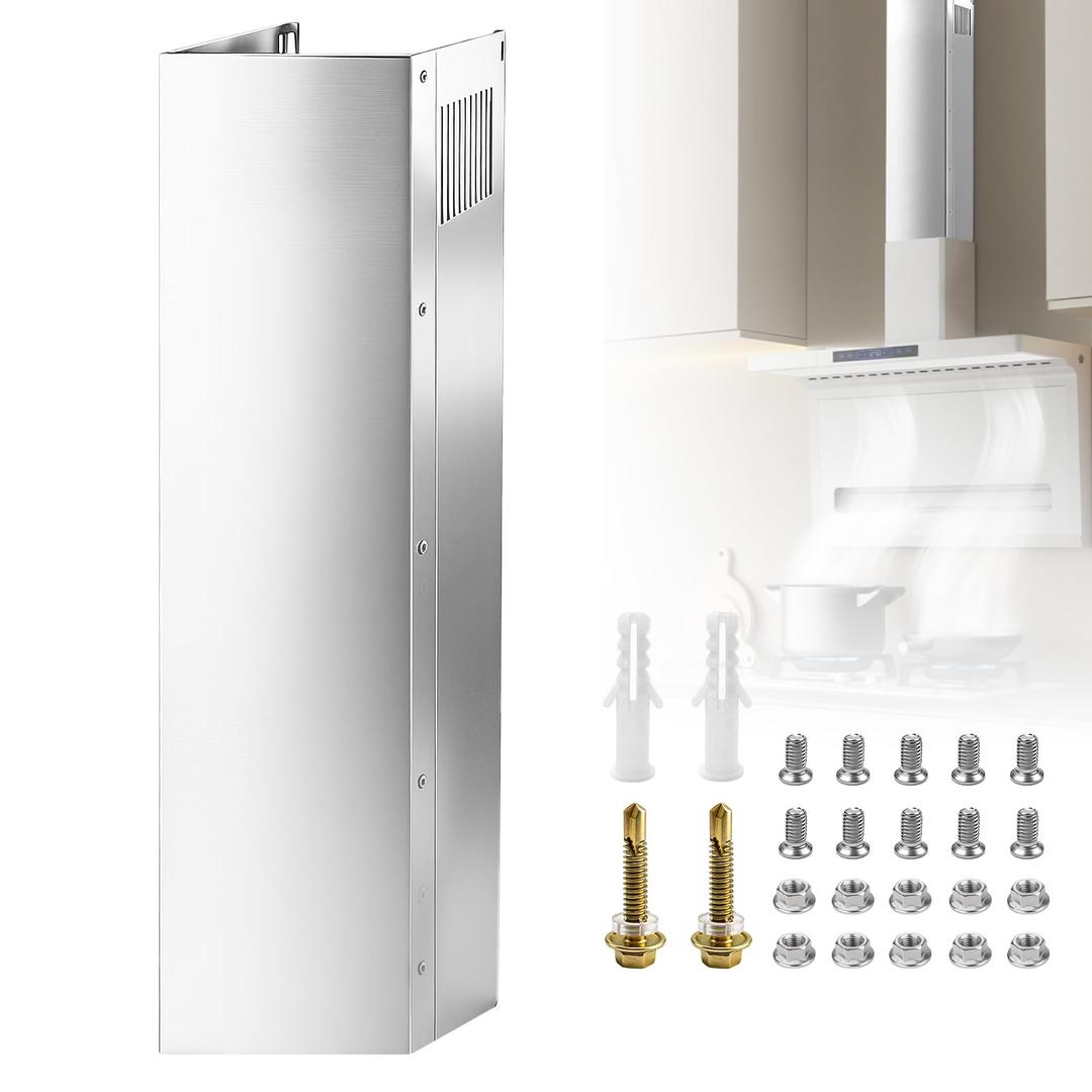 Range Hood Extension & Cover, 31.5" x 8" x 6.7", Stainless Steel