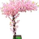 6FT Artificial Cherry Blossom Tree with Pink Flowers, Faux Sakura Tree for Wedding, Home, Party, Indoor Decor (Pink, 180 * 150 CM/70 * 59 INCH) (5ft 11in)