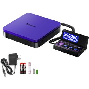 UNIWEIGH Digital Shipping Scale 110lbs/ 0.1oz Accurate, Postal Scale with 5 Units/ LCD/ Tare/ Hold Function, Auto-Off, Postage Scale for Packages Small Business/ Mail Scale, Includes Battery & AC Adapter