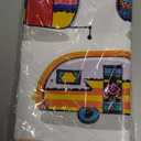 DPLin Camping Tablecloth Waterproof Reusable Picnic Table Cover Happy CamperTablecloth Outdoor Picnic Blanket (Retro Vinyl, 54" X108")