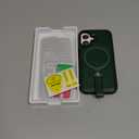 Butaiga for iPhone 17 Leather Case with Stand, Anti-Slip Grip Ring, Fits for MagSafe (Green, iPhone 17)