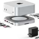 RayCue 40G Mac mini M4 Dock & Stand with 8T NVMe SSD Enclosure,2X USB-A 3.2 10Gbps, USB-C 3.2 10Gbps, SD/TF 4.0, 65W Power,8K DP Video Interface, 3.5mm Audio- Ultimate Mac mini M4 Accessories & Hub