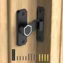 90 Degree Flip Barn Door Lock, Sturdy 304 Stainless Steel Gate Latch, Home Security Sliding Door Lock Best for Barn, Bathroom, Bedroom, Cabinet, Garage, Garden, Fence (Long Black-1pc)