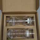 LHS Pepper Mill and Salt Shaker Set of 2 Salt and Pepper Mill Shaker with Adjustable Coarseness-Clear