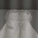 Arshiner Girl's Contrast Mesh Puff Long Sleeve High Waist A Line Short Dress with Pockets (9-10 Years, White)