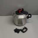 T-fal Clipso Stainless Steel Pressure Cooker 6.3 Quart, Induction, Secure locking System, One Hand System, Recipe Book Included, Cookware, Pots and Pans, Kitchen, Dishwasher Safe, Silver