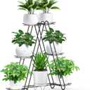 DiiKoo Heavy Duty Metal Plant Stand, Indoor Outdoor Plant Shelf & Rack - 3 Tiers 7 Pots, Plant Holder for Plants/Flowers/Planters, for Living Room Home Corner Patio & Garden