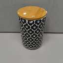 Bone Dry Lattice Collection Pet Bowl & Canister, Treat Canister, 4x6.5 inches, Black