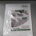 King Flat Sheet Only, 1 Pack White Top Bed Sheets, Soft Breathable Brushed Microfiber Color-Coded Hem Threads, 105x102