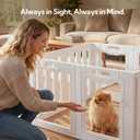Soulbond Clear Acrylic Dog Playpen Indoor, Non-Slip,Tool-Free Assembly, External Door Lock Play Pen for Puppies and Small Dogs (24 Inch, White, 8 Panel)