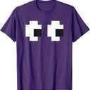 Retro Arcade Game Ghost Blue T-Shirt Small, Purple 