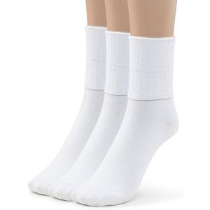 Silky Toes Womens Soft Rayon from Bamboo Socks | 3 Pairs Breathable Seamless Toe Crew Socks | Casual Dress Womans Socks (White) Size 9-11