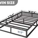 RLDVAY Twin-Box-Spring, 9 inch Metal Twin-Size Box-Spring Only, Heavy Duty Box Spring Twin with Fabric Cover, Easy Assembly, Non Slip, Noise Free