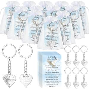 Ecally 40 Set Funeral Favors for Guest Celebration of Life Keychains Card Memorial Service Prayer Gifts for Family Church Decoration (Angel)