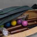 Six Player Croquet Sets, 35 Croquette Set with Premium Wooden Mallets/Colored Balls/Wickets/Stakes/Carrying Bag, Lawn Backyard Outdoor Game for Teenager Adult Family