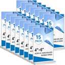 Acrylic Sign Holder 4x6, 15 Pack Clear Double Sided Menu Vertical Display Stand, Desktop Paper Holder Suitable for Restaurants, Office, Store, Show Fair