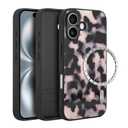Aijohnny Phone Case for iPhone 16 Plus, [Compatible with Magsafe][Full Camera Protection], Tortoise Shell Shockproof Protective Phone Cover for Women, Fashion Slim Lightweight Magnetic Case Black