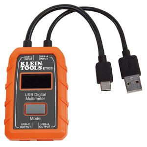 Klein Tools ET920 USB Power Meter, USB-A and USB-C Digital Meter for Voltage, Current, Capacity, Energy and Resistance USB-A and USB-C Meter