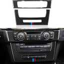 Car CD Cover Decal Carbon Fiber Trim Sticker Compatible with BMW E90 E92 E93 2005 2006 2007 2008 2009 2010 2011 2012 Interior Accessories (Style A)