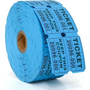 L LIKED Raffle Tickets Double Rolls 1000 Per Roll 50/50 Raffle Tickets for Events,Carnivals, Entry, Class Reward, Prizes(Blue)