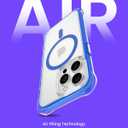 ORNARTO Air Case for iPhone 15 Pro Max Clear, Compatible with MagSafe, Military-Grade Drop Protection Cover with Built-in Air-Blue