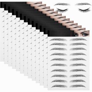 Maitys 12 Sheets 108 Pairs 4D Hair Like Waterproof Eyebrow Tattoos Stickers Temporary Transfer Brows Decal Peel off Fake Eyebrow Sticker Instant Authentic Brow Decal for Women(Stylish Style)