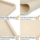 Ptlom Silicone Pet Placemat for Dog and Cat, Waterproof Non-Slip Pet Feeding Bowl Mats for Food and Water, Small Medium Large Tray Mat Prevent Residues from Spilling to Floor, Beige, 18" x 12"