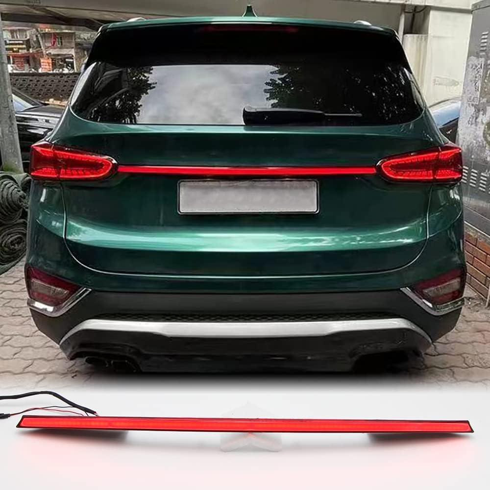 Dreamseek Tail Light Extension LED for Hyundai Santa Fe IX45 2019 2020 2021 2022 2023 Rear Trunk Third Brake Lamp with Dynamic Sequential Turn Signal (Red Lens)