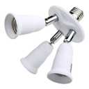 3 in 1 Light Bulb Socket Splitter, E26/E27 Multi Light Socket Adapter 360 Degree Adjustable, Standard Base Converter for LED CFL Lamp Bulbs, 60W Each Port, Total 180 Watts