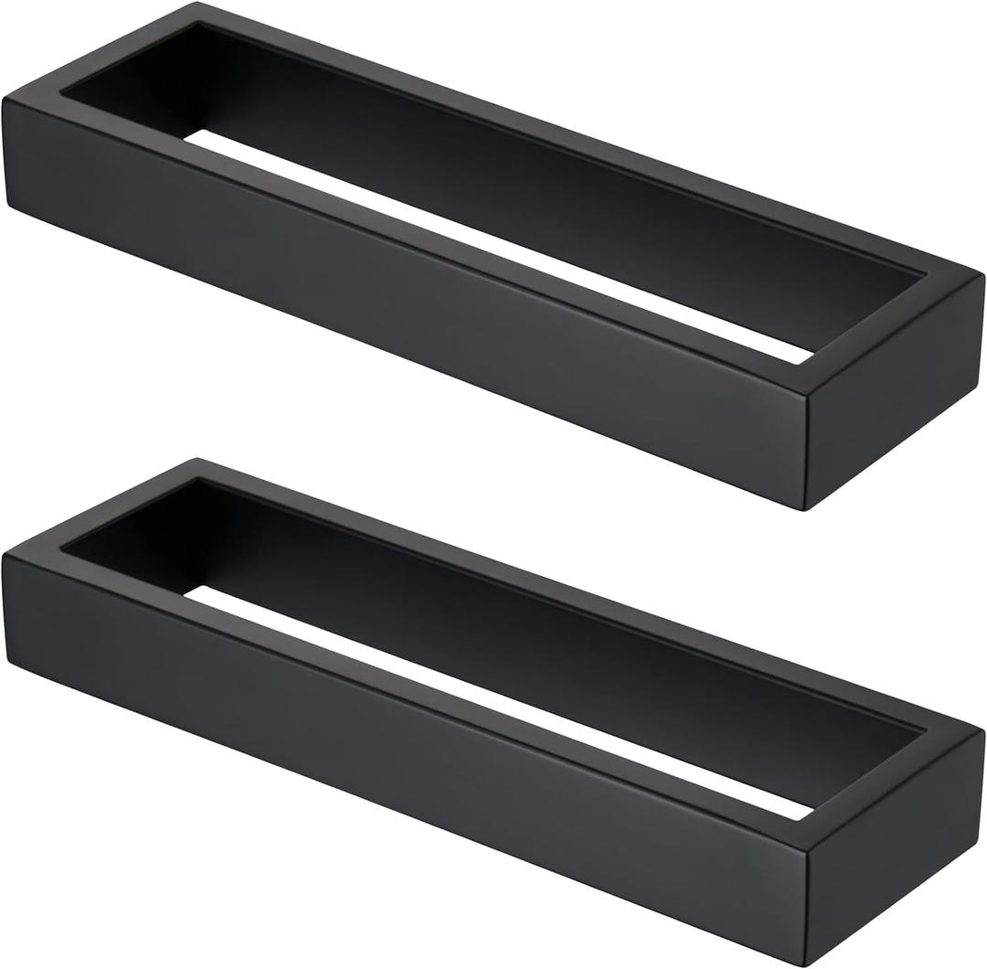 KOKOSIRI Towel Rings Matte Black Hand Towel Bar Holder 9-Inch Kitchen Rack Stainless Steel for Bathroom Hardware Wall Mounted, 2 Pack B4008BK-L9-P2