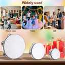 3 Pack Tambourine for Adults Hand Held Wood Single Row Tambourine Metal Jingles Musical Educational Instrument Rhythm Percussion for KTV, Party, Church (4 Inch+6 Inch+8 Inch)