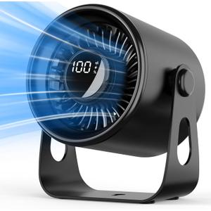 Desk Fans Small Quiet, 100 Speeds Rechargeable Fan Portable, 4000mAh Battery Powered Fan with Digital Display, 110 Tilt Adjustable Personal Table Fan for Bedroom Home Office Travel, Black