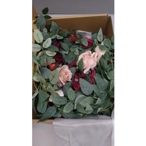 Ling's moment 2PCS Artificial Floral Swags Centerpieces Burgundy Wedding Flower Greenery Arrangements for Sweetheart/Head Table Decor Wedding Car Wall Window Arch Home Garden Decor Blush Marsala